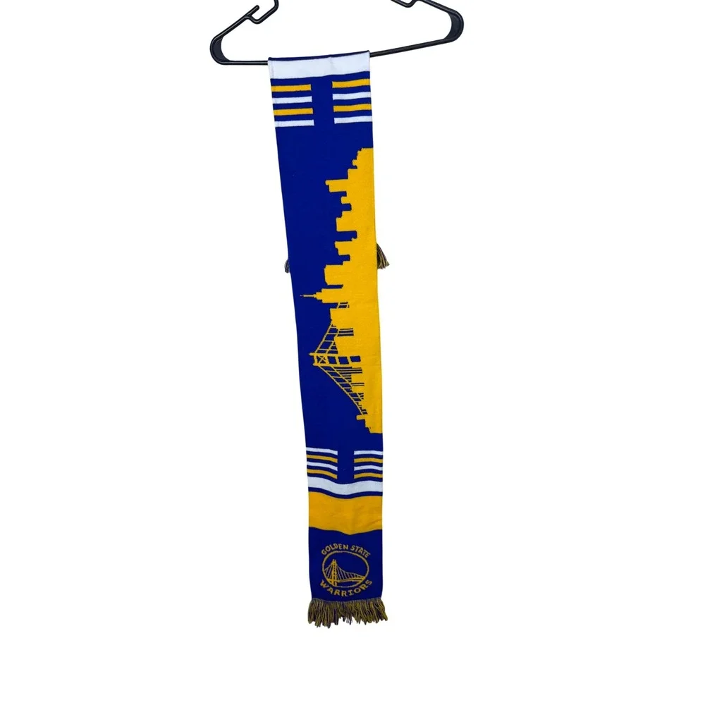 Ruffneck Golden State Warriors NBA Skyline Knit Scarf Blue Yellow One Size NWT